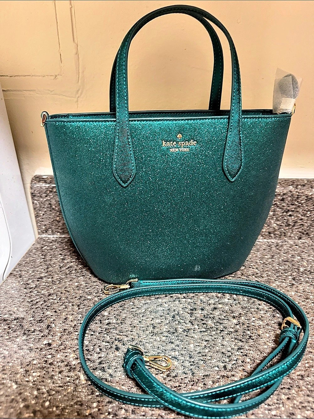 Kate Spade Glitter Tote Bag in Green nwot